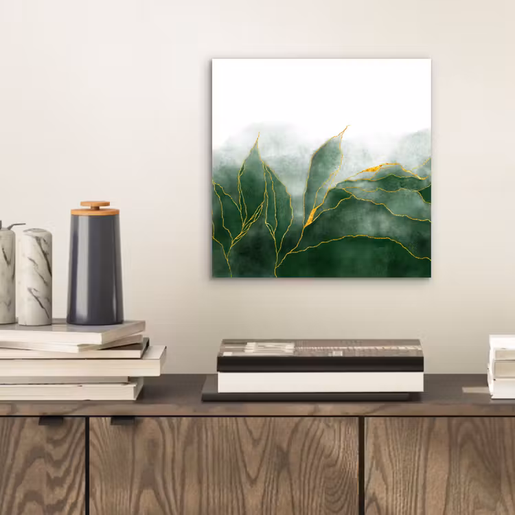 Aluminium schilderij - Marmer - Groen - Luxe - Goud - Marmerlook — 2