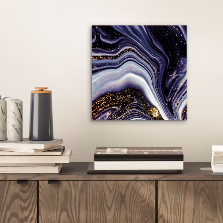 Aluminium schilderij - Marmer - Paars - Luxe - Marmerlook - Glitter — 2