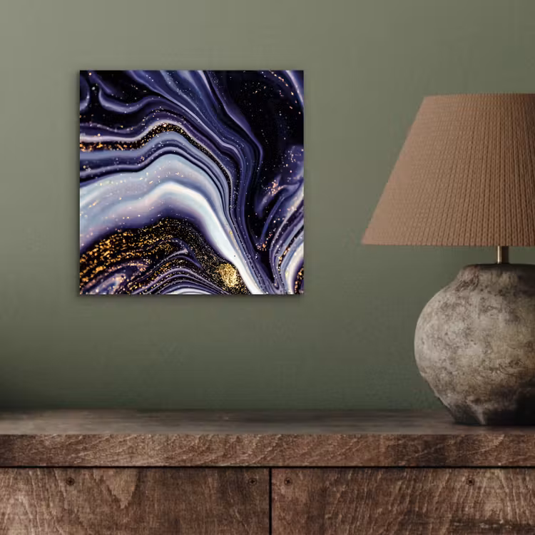 Aluminium schilderij - Marmer - Paars - Luxe - Marmerlook - Glitter — 3
