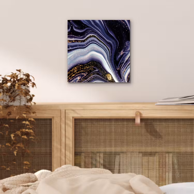 Aluminium schilderij - Marmer - Paars - Luxe - Marmerlook - Glitter — 4