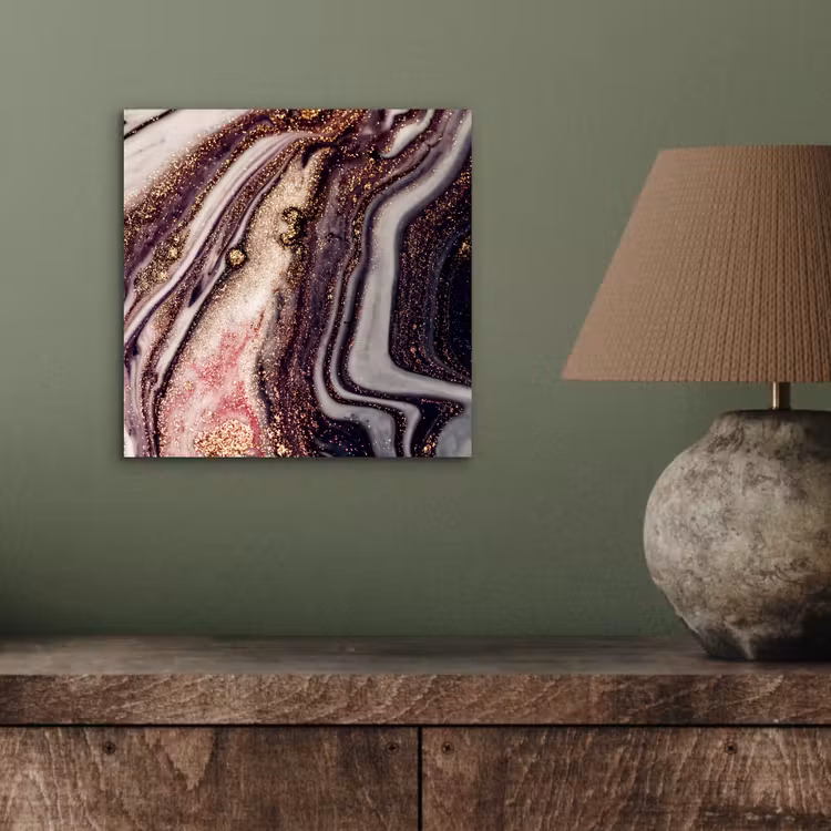 Aluminium schilderij - Marmer - Roze - Goud - Glitter - Marmerlook — 3