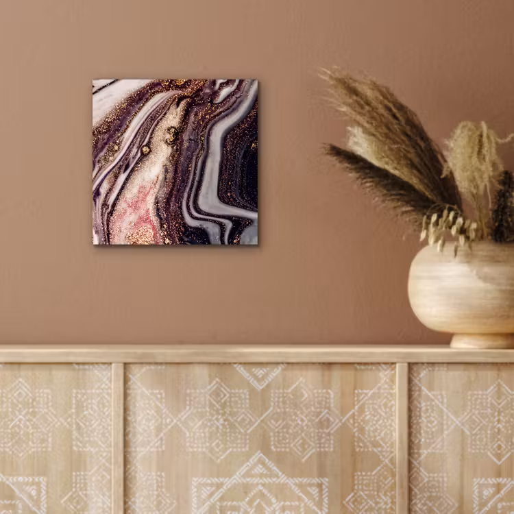 Aluminium schilderij - Marmer - Roze - Goud - Glitter - Marmerlook — 5