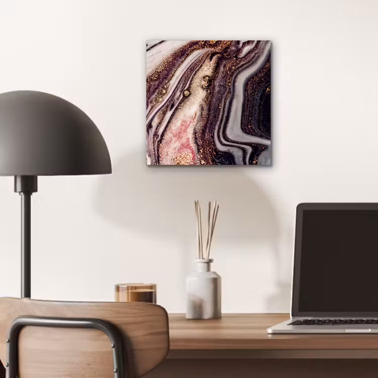 Aluminium schilderij - Marmer - Roze - Goud - Glitter - Marmerlook — 6