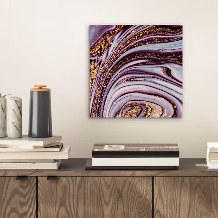 Aluminium schilderij - Marmer - Roze - Goud - Glitter - Marmerlook - Luxe — 2