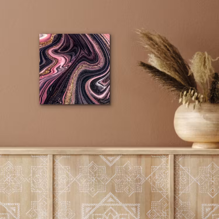 Aluminium schilderij - Marmerlook - Roze - Paars - Goud - Luxe - Marmer — 5