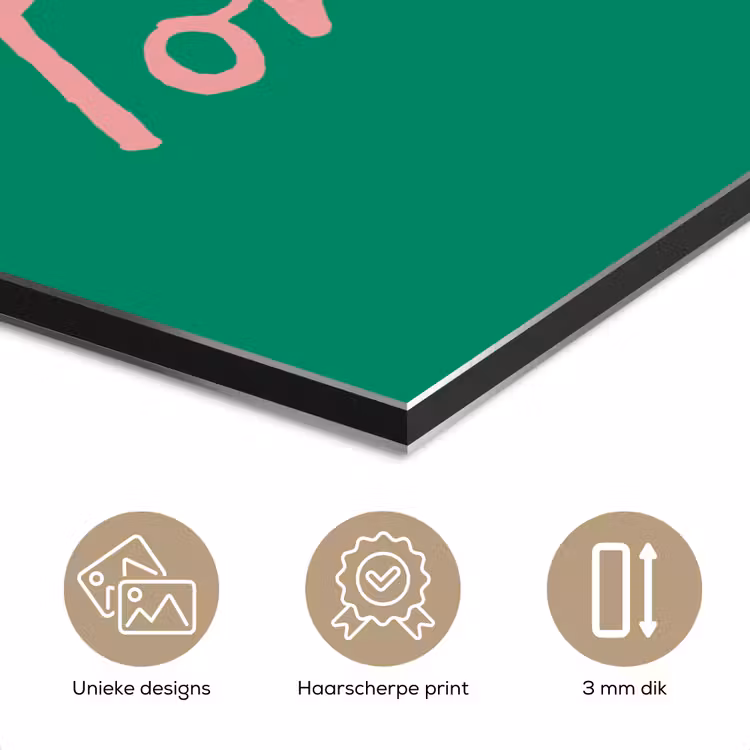 Aluminium schilderij - Menu - Quote - Roze — 7