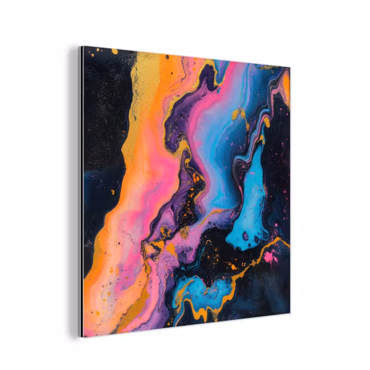 Aluminium schilderij - Modern - Marmer - Oranje — 1