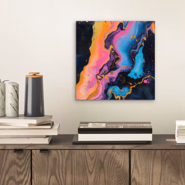 Aluminium schilderij - Modern - Marmer - Oranje — 2