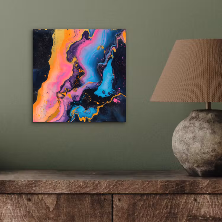 Aluminium schilderij - Modern - Marmer - Oranje — 3
