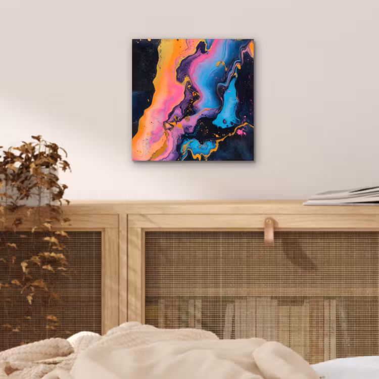 Aluminium schilderij - Modern - Marmer - Oranje — 4