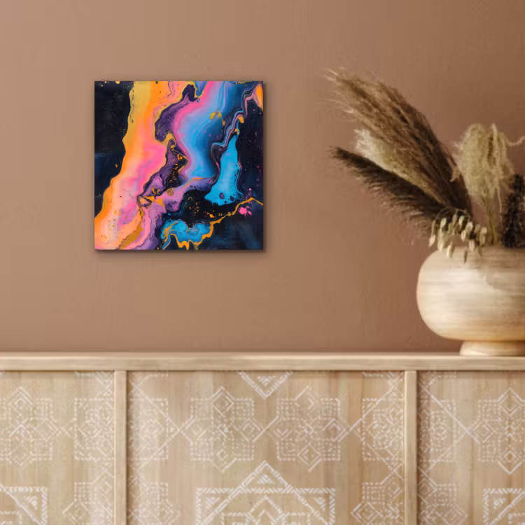 Aluminium schilderij - Modern - Marmer - Oranje — 5