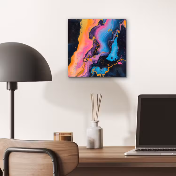 Aluminium schilderij - Modern - Marmer - Oranje — 6