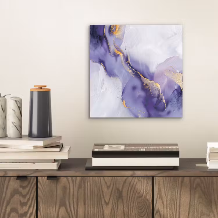 Aluminium schilderij - Paars - Modern - Marmer - Abstract — 2