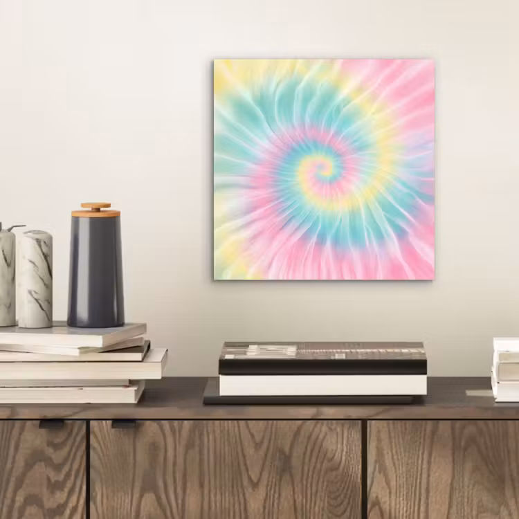 Aluminium schilderij - Pasteltinten - Tie dye - Roze — 2