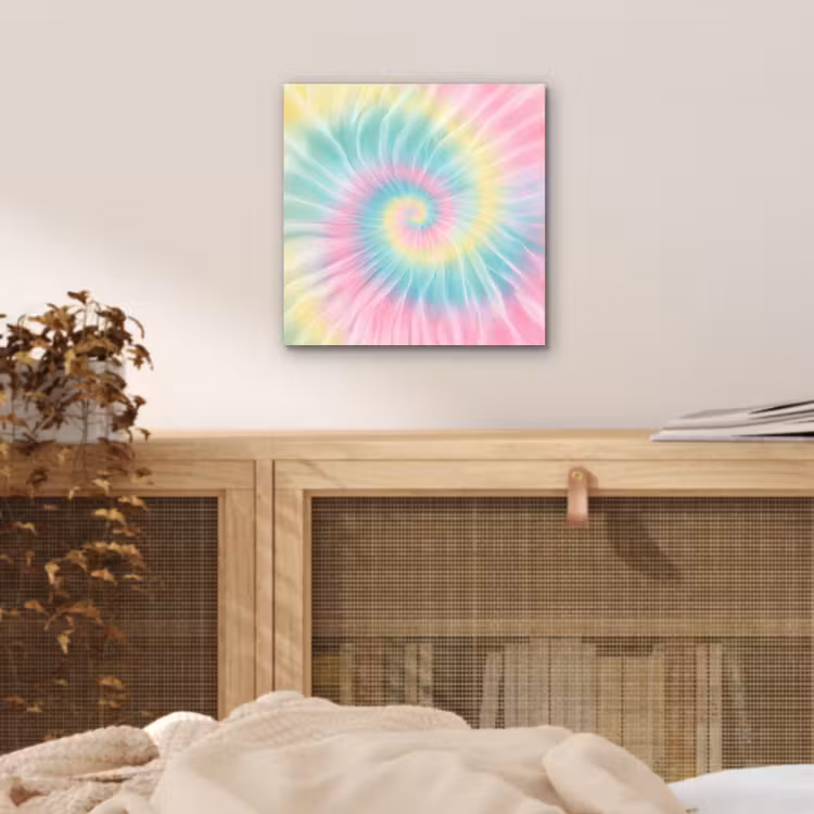 Aluminium schilderij - Pasteltinten - Tie dye - Roze — 4