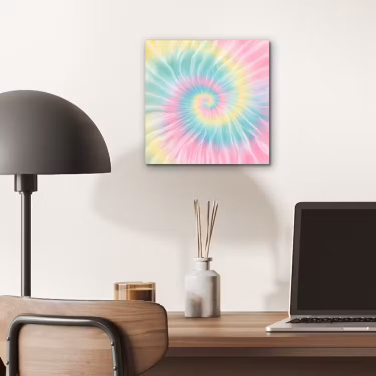 Aluminium schilderij - Pasteltinten - Tie dye - Roze — 6
