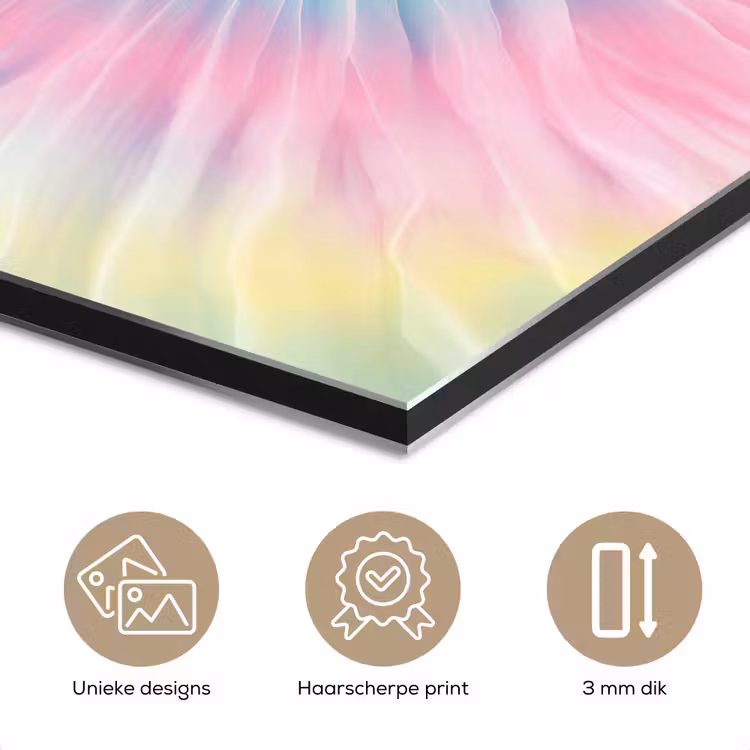 Aluminium schilderij - Pasteltinten - Tie dye - Roze — 7