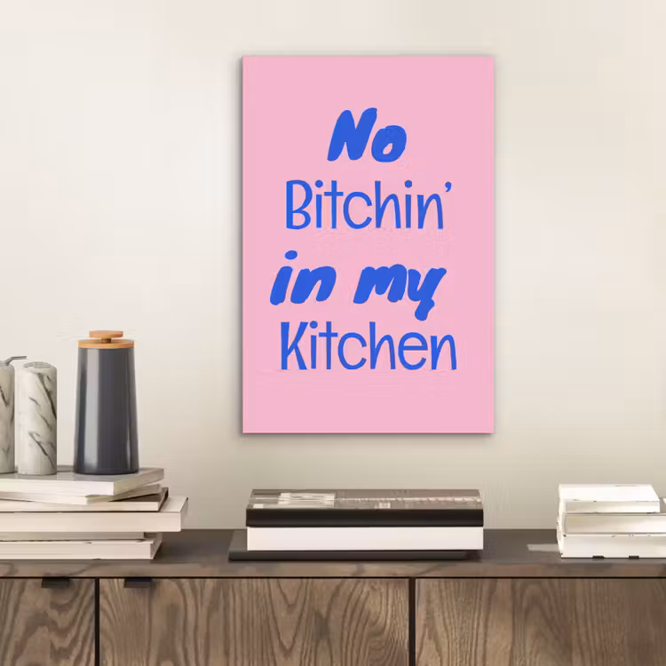 Aluminium schilderij - Quote - Blauw - Lettertype - Keuken — 2