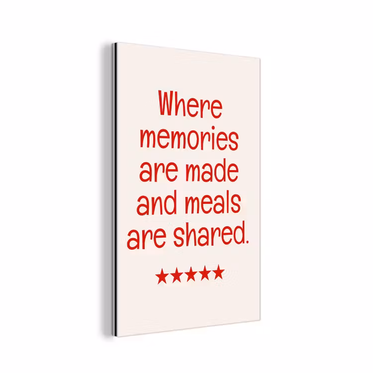 Aluminium schilderij - Quote - Sterren - Rood - Memories — 1