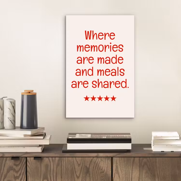 Aluminium schilderij - Quote - Sterren - Rood - Memories — 2