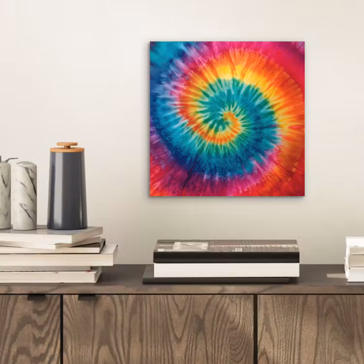 Aluminium schilderij - Regenboogkleuren - Tie dye - — 2
