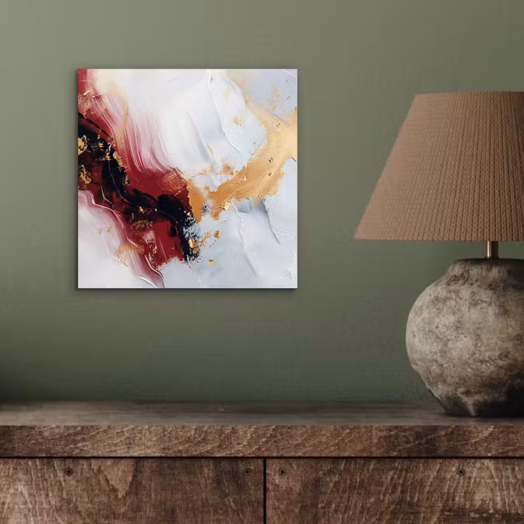 Aluminium schilderij - Rood - Abstract - Goud - Modern — 3