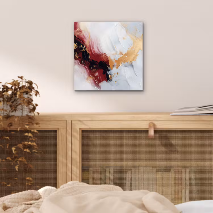 Aluminium schilderij - Rood - Abstract - Goud - Modern — 4