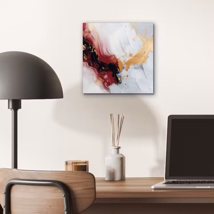Aluminium schilderij - Rood - Abstract - Goud - Modern — 6