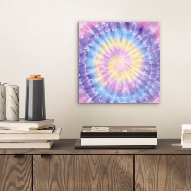 Aluminium schilderij - Spiraal - Tie dye - Pasteltinten — 2
