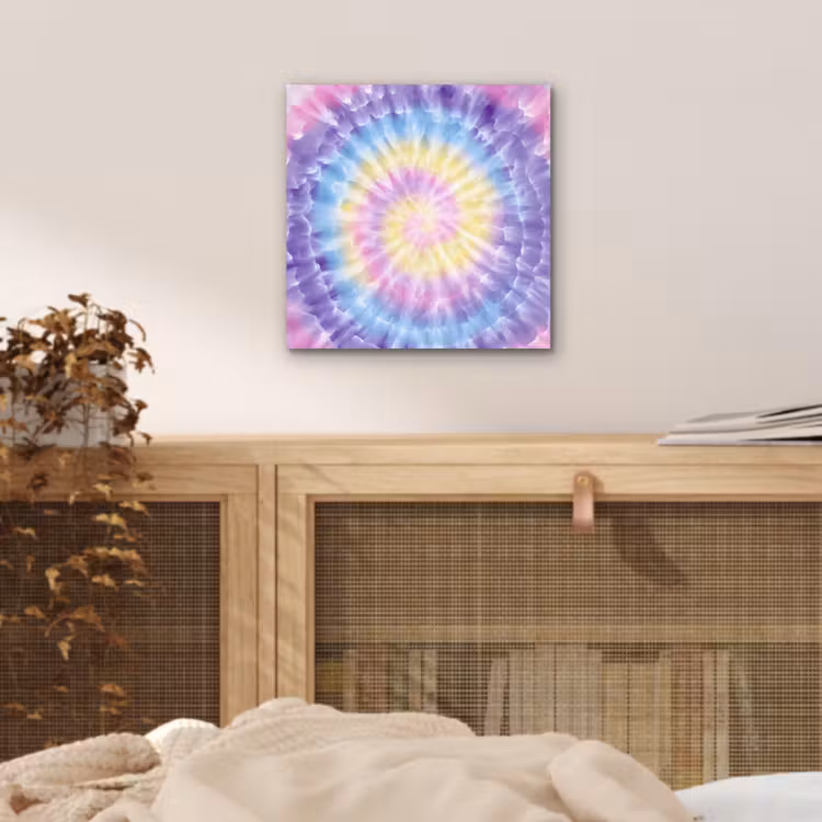 Aluminium schilderij - Spiraal - Tie dye - Pasteltinten — 4