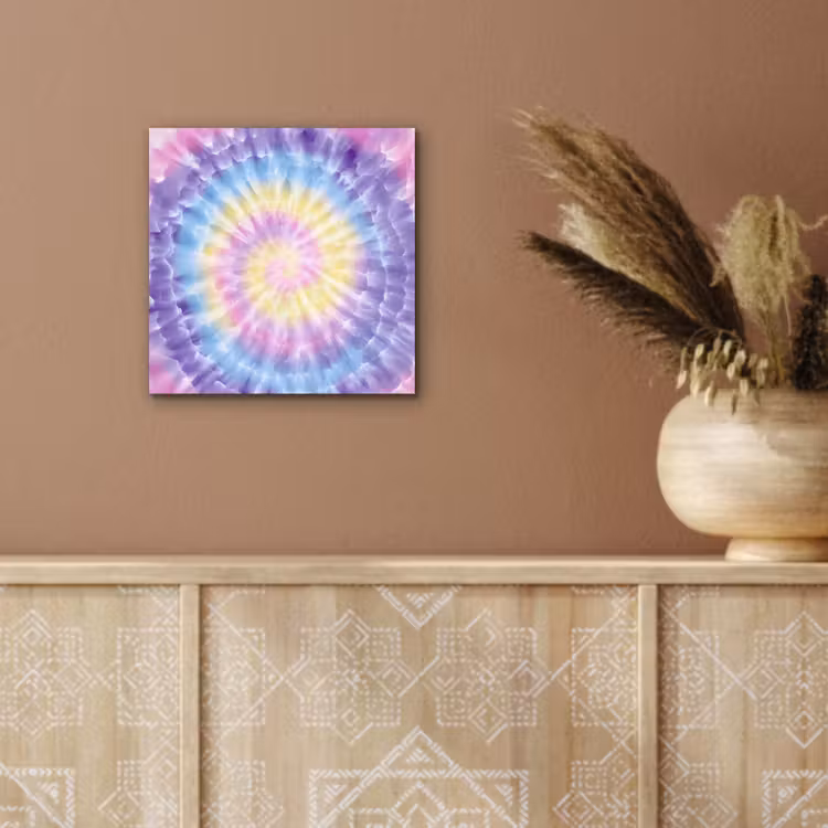 Aluminium schilderij - Spiraal - Tie dye - Pasteltinten — 5