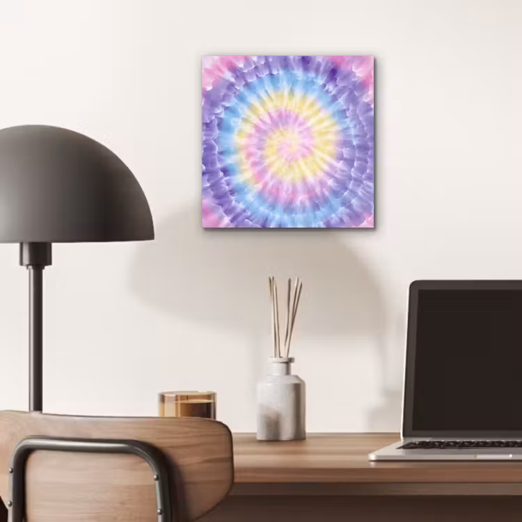 Aluminium schilderij - Spiraal - Tie dye - Pasteltinten — 6