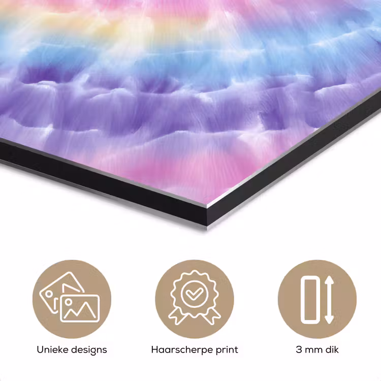 Aluminium schilderij - Spiraal - Tie dye - Pasteltinten — 7