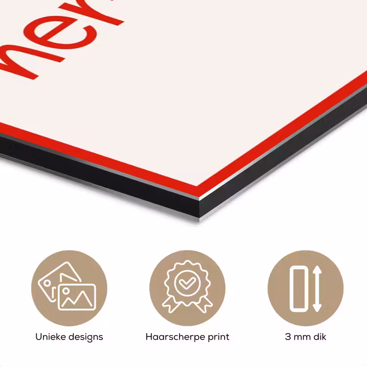 Aluminium schilderij - Tekst - Rood - Hartjes — 7