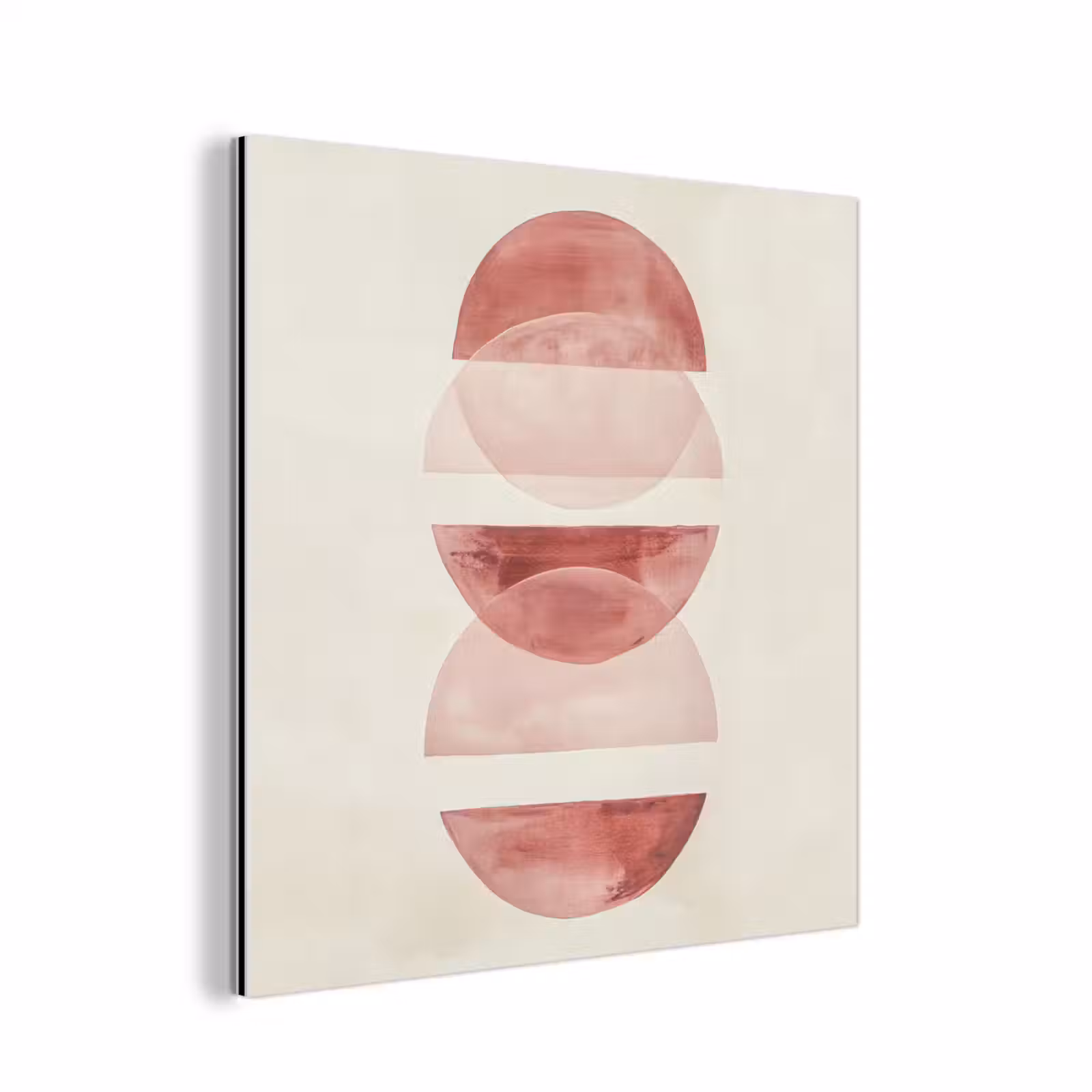 Aluminium schilderij - Minimalistisch - Cirkels - Roze — 1