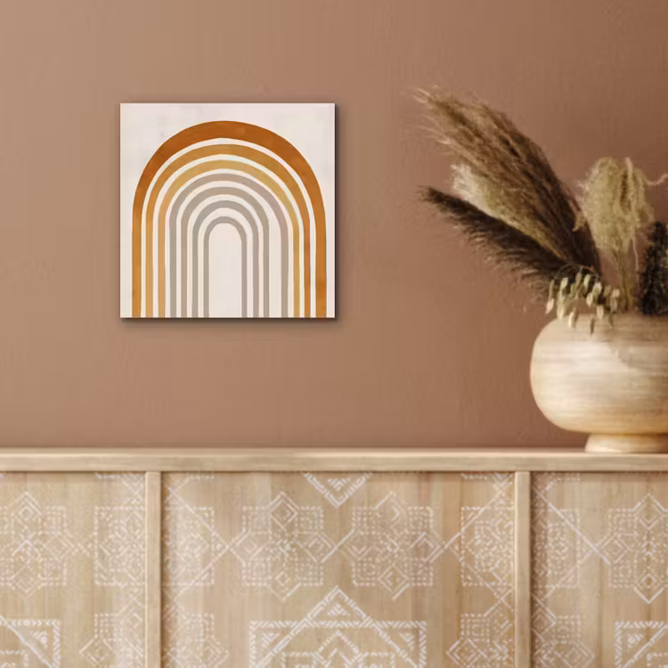 Aluminium schilderij - Minimalistisch - Boog - Lijnen - Beige — 5