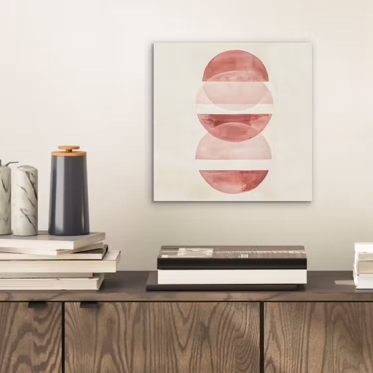Aluminium schilderij - Minimalistisch - Cirkels - Roze — 2