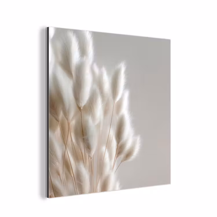 Aluminium schilderij - Pluimen - Beige - Minimalistisch — 1