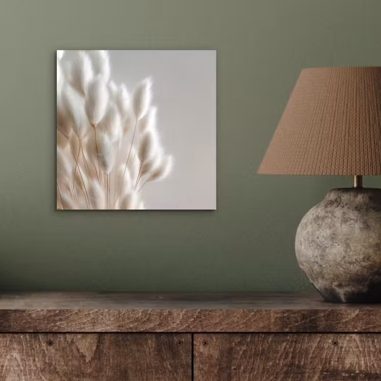 Aluminium schilderij - Pluimen - Beige - Minimalistisch — 3
