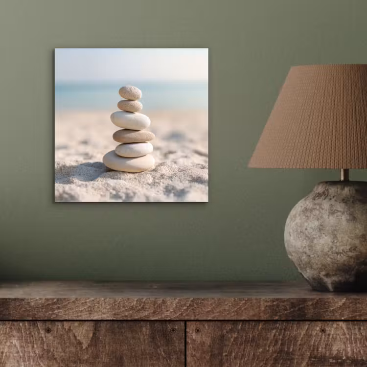 Aluminium schilderij - Stenen - Stapel - Zand - Zee — 3