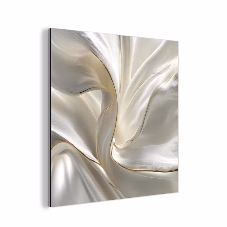 Aluminium schilderij - Stof - Plooien - Goud — 1