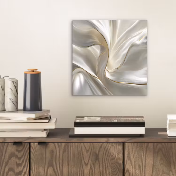 Aluminium schilderij - Stof - Plooien - Goud — 2