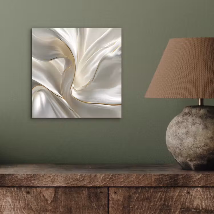 Aluminium schilderij - Stof - Plooien - Goud — 3