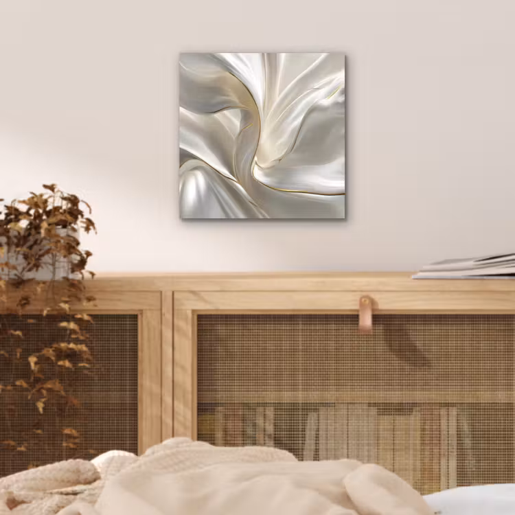 Aluminium schilderij - Stof - Plooien - Goud — 4