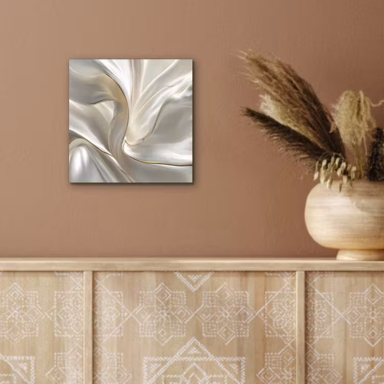 Aluminium schilderij - Stof - Plooien - Goud — 5