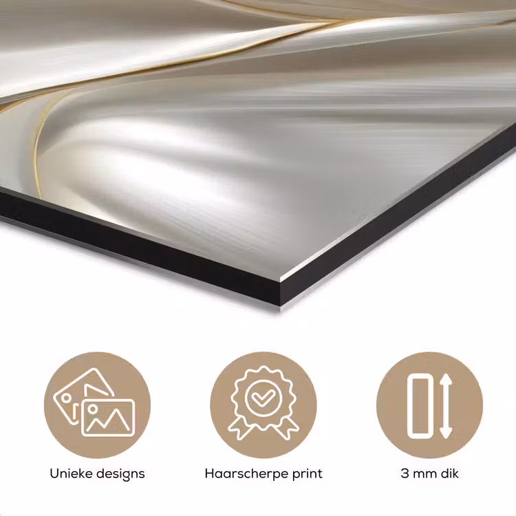 Aluminium schilderij - Stof - Plooien - Goud — 7
