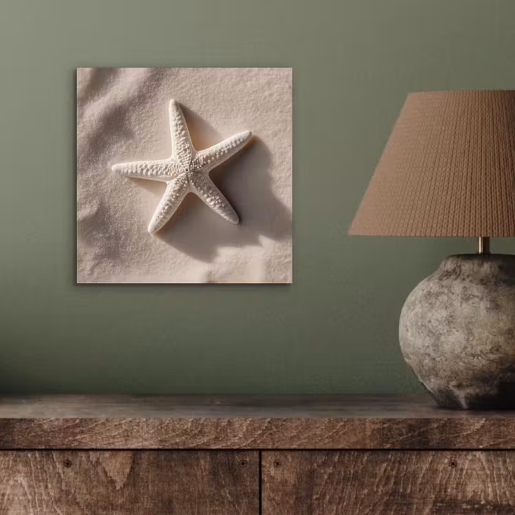 Aluminium schilderij - Strand - Zeester - Zand - Beige — 3