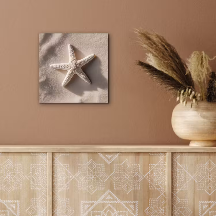 Aluminium schilderij - Strand - Zeester - Zand - Beige — 5