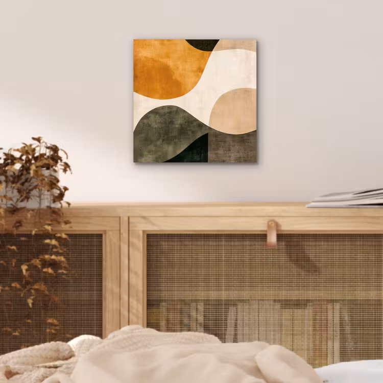 Aluminium schilderij - Vormen - Okergeel - Abstract — 4
