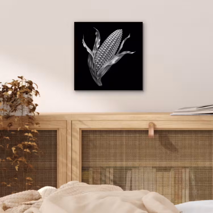 Aluminium schilderij - Maïskolf - Glanzend metaal - Elegant — 4